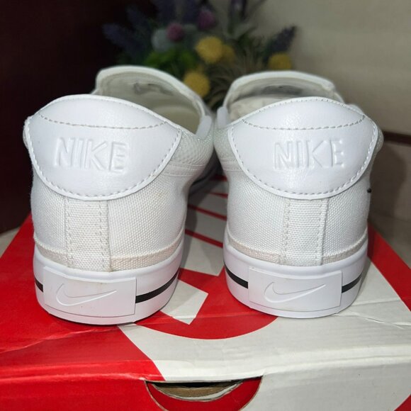 Womens Nike Court Legacy Slip-On Sneakers White Canvas Size 9.5 New With Box Cas - Picture 12 of 13